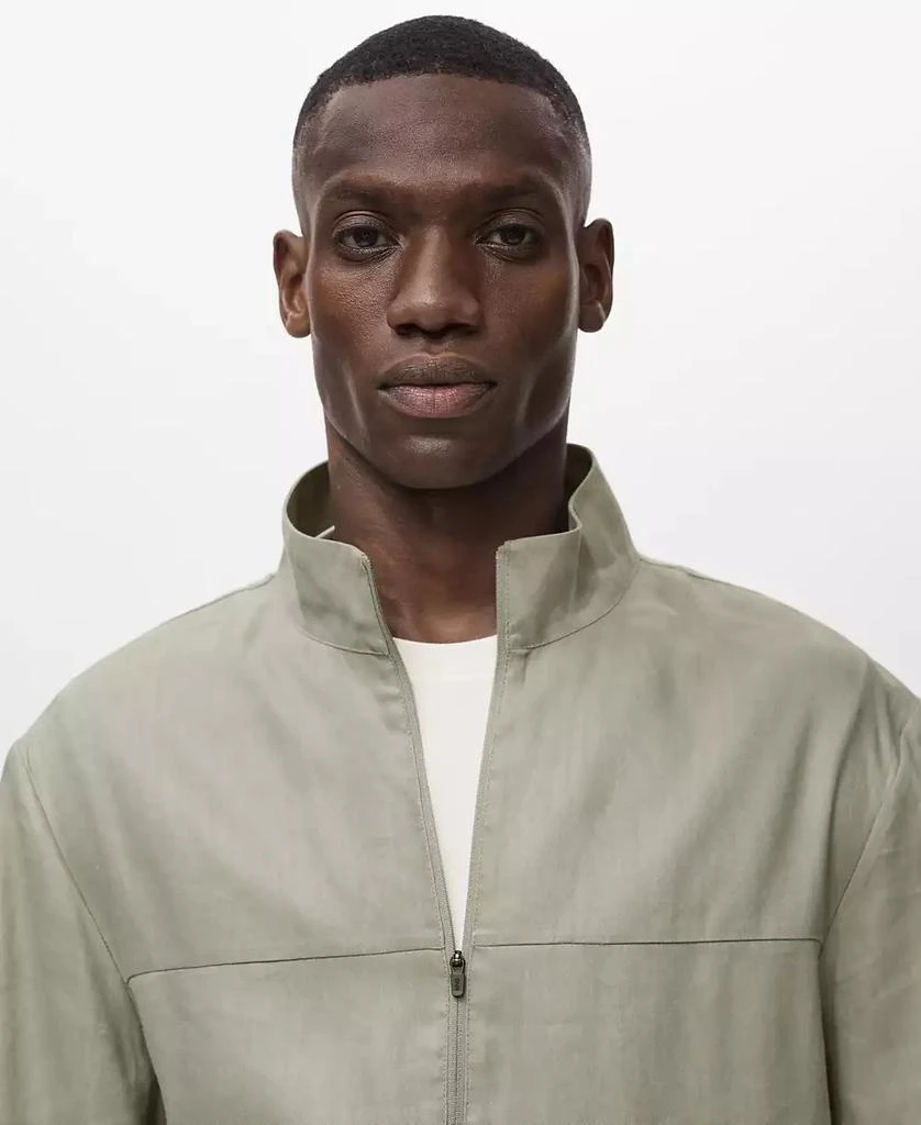 Mango Men's Zipper Linen Jacket 5