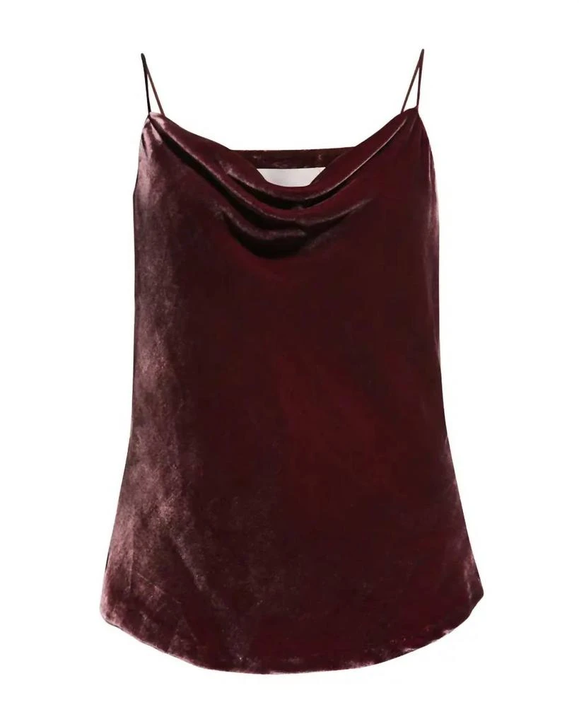 Cinq a Sept Callalily Velvet Cami In Red 2
