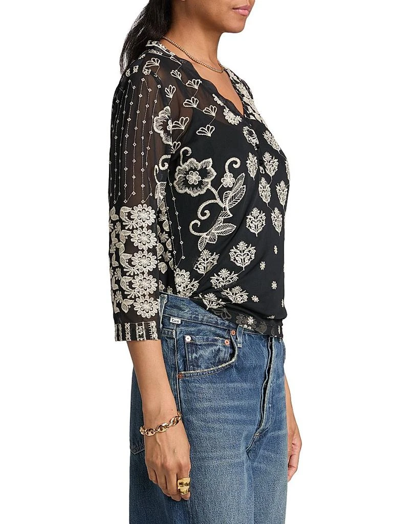 Johnny Was Wilma Printed Mesh Top 4