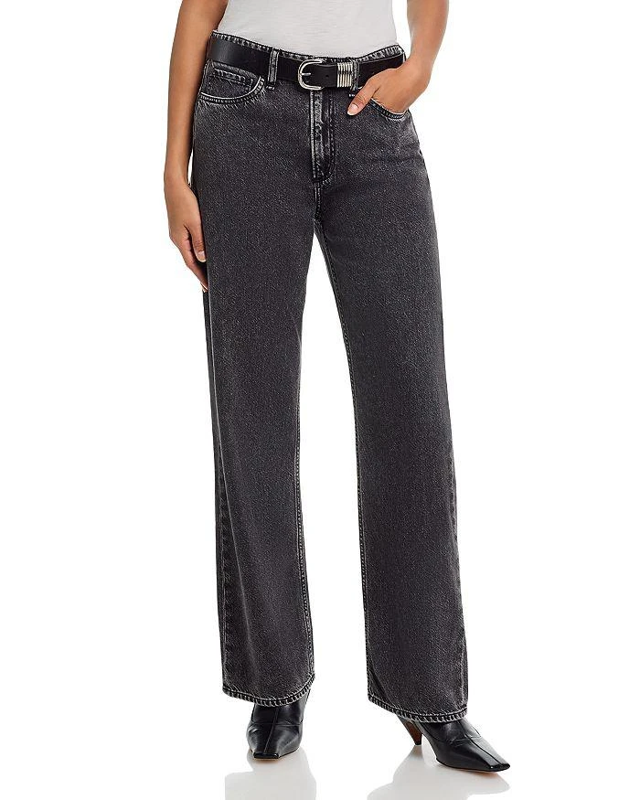 Rag & Bone Logan Featherweight Mid Rise Wide Leg Jeans in Anglique