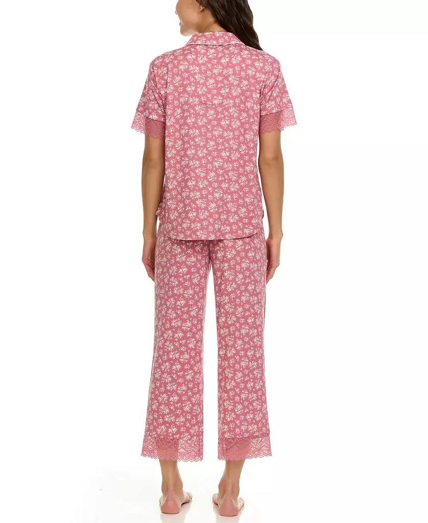 Flora Nikrooz Women's Janelle Notch Top and Capri Pajama Set 3
