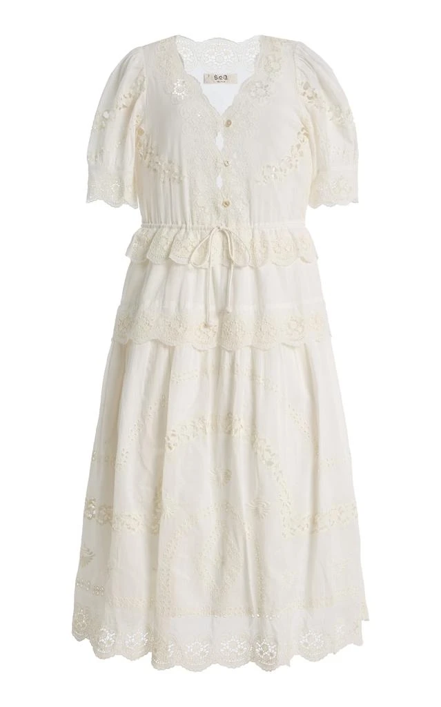 Sea Sofia Embroidered Puff-Sleeve Cotton Midi Dress - Moda Operandi  On  Sale Now with Up to 31% Off | Discover Exclusive Deals & Savings at  BeyondStyle  Authentic Sea Moda Operandi >