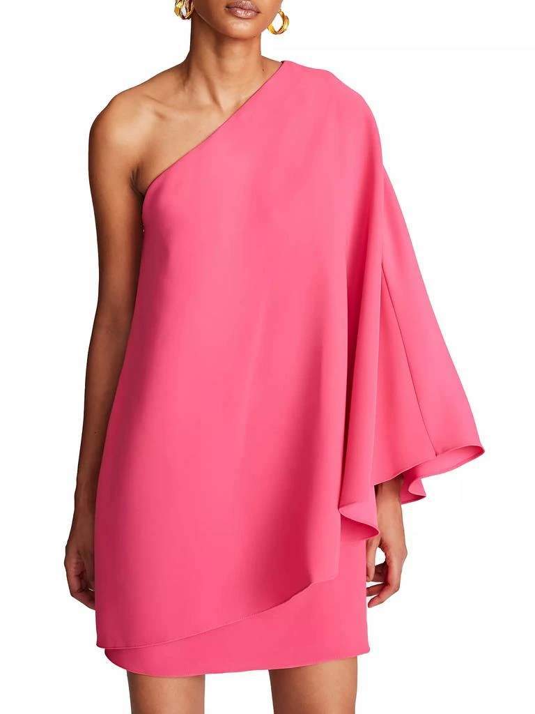 HALSTON Melina Crepe Draped Minidress 6