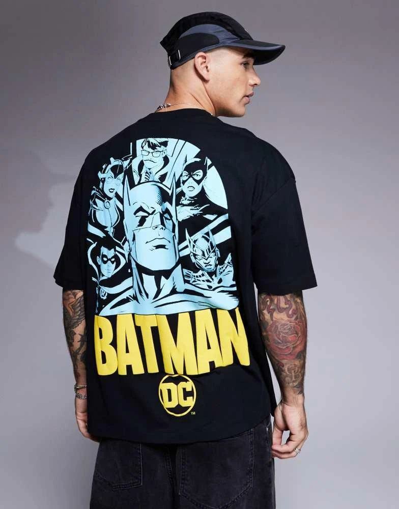 ASOS ASOS DESIGN unisex oversized t-shirt with Batman puff prints in black 3