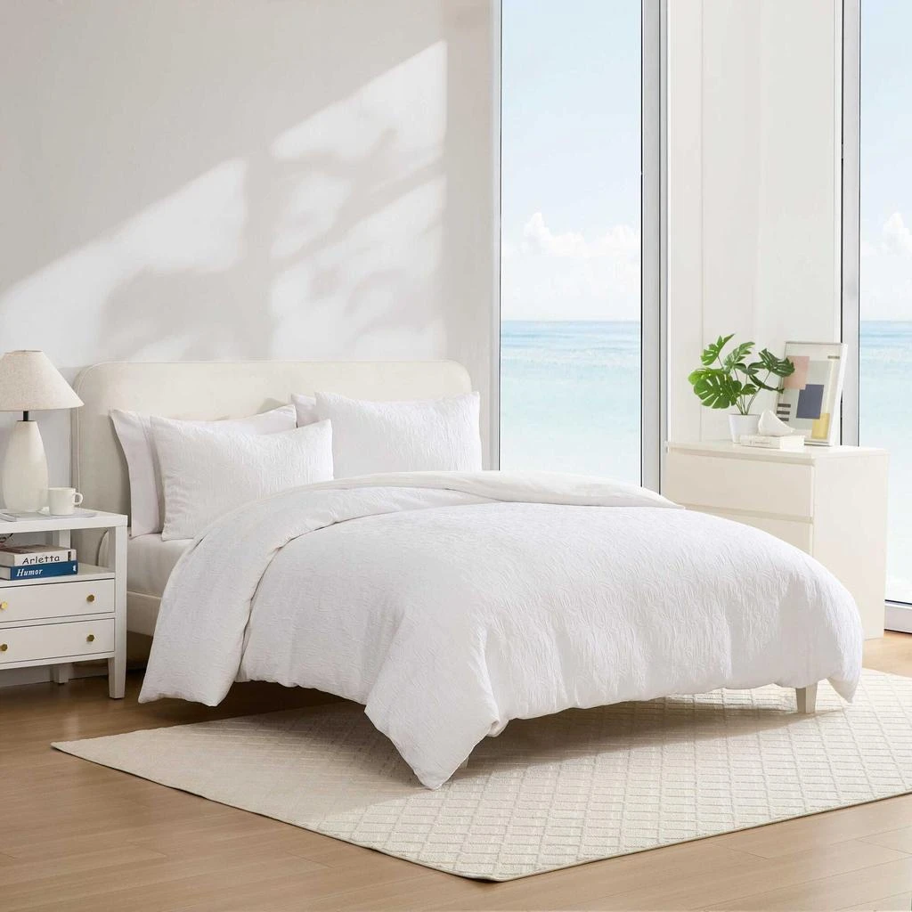 Nautica Seaside Floral White King Duvet Cover Set 1