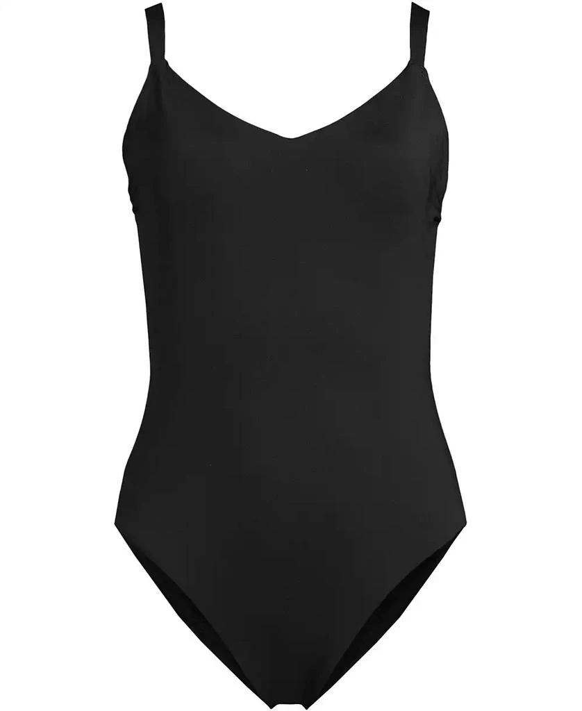 Lands
 End Women
s V-Neck High Leg Strappy Back One Piece 4