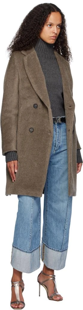 Max Mara Taupe Roseto Faux-Fur Coat 4