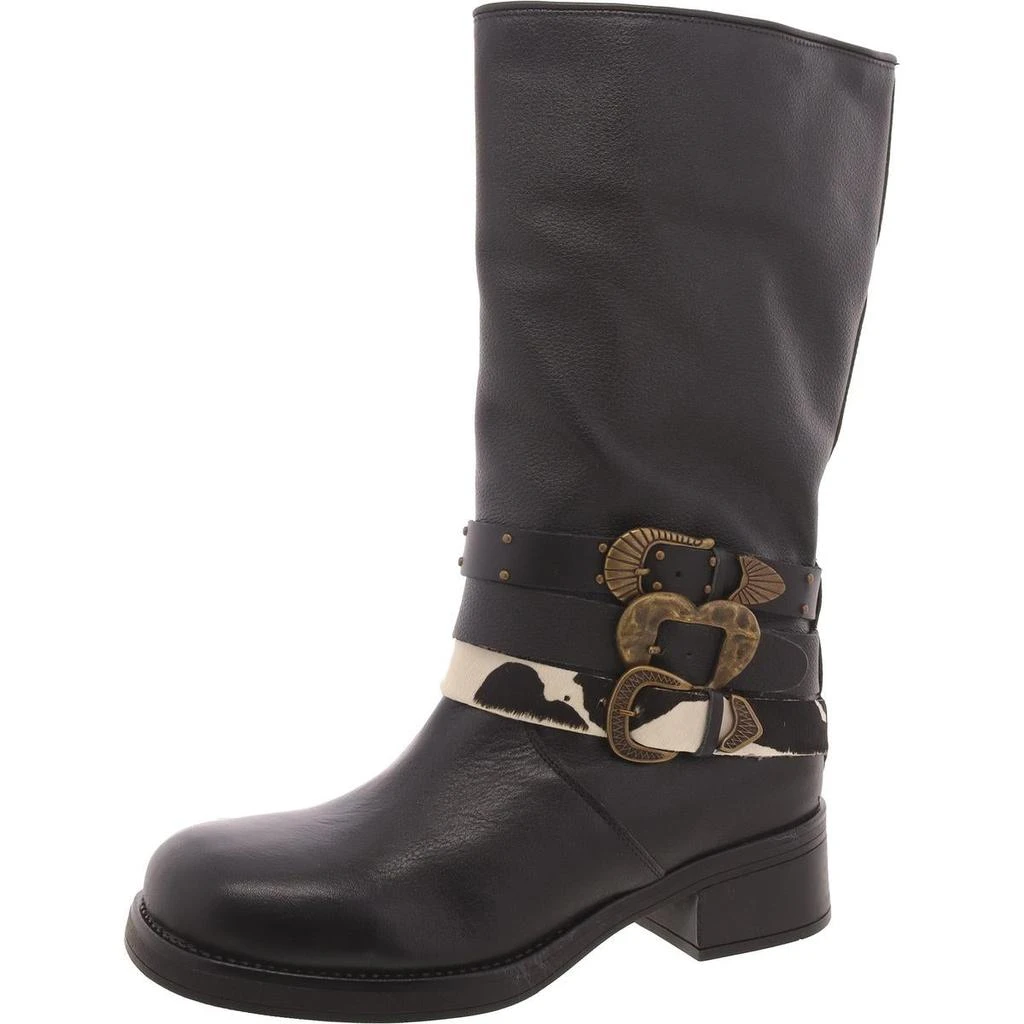 Steve Madden Axandra Womens Leather Pull On Mid-Calf Boots 1