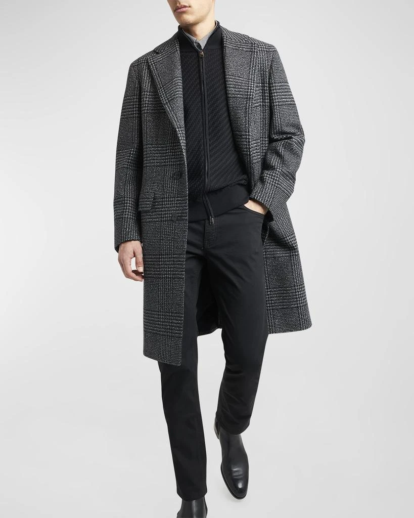 Brioni Men's Wool-Cashmere Plaid Topcoat 7