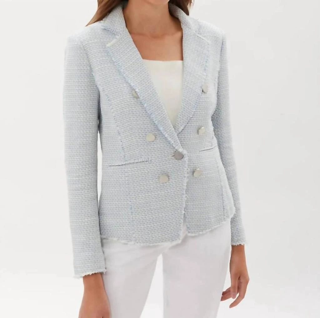 Ecru Ecru - Plaid Fitted Blazer 1
