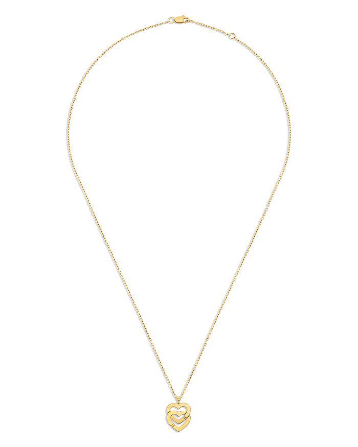 Dinh Van 18K Yellow Gold Double Coeurs Heart Pendant Necklace, 16.5"