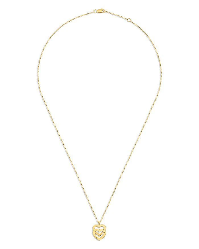 Dinh Van 18K Yellow Gold Double Coeurs Heart Pendant Necklace, 16.5"