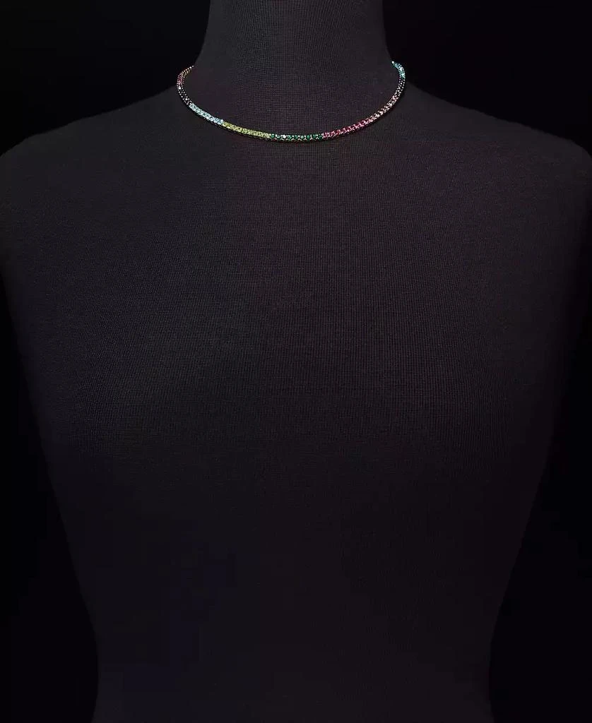 On 34th 3mm Crystal Station All-Around Tennis Necklace, 15" + 3" extender, Created for Macy's 2