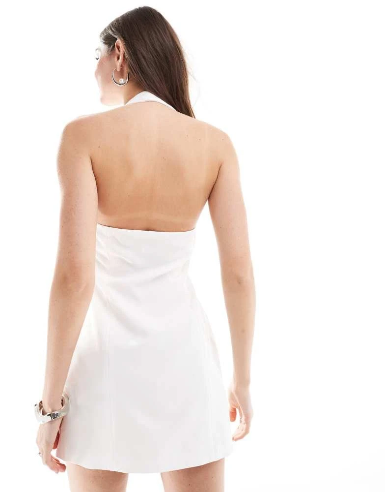 Miss Selfridge Miss Selfridge tailored halter waistcoat dress in ivory 4