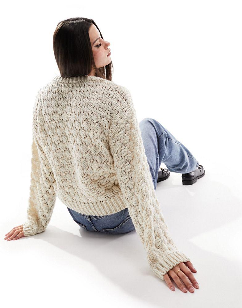 Y.A.S. YAS textured jumper in cream