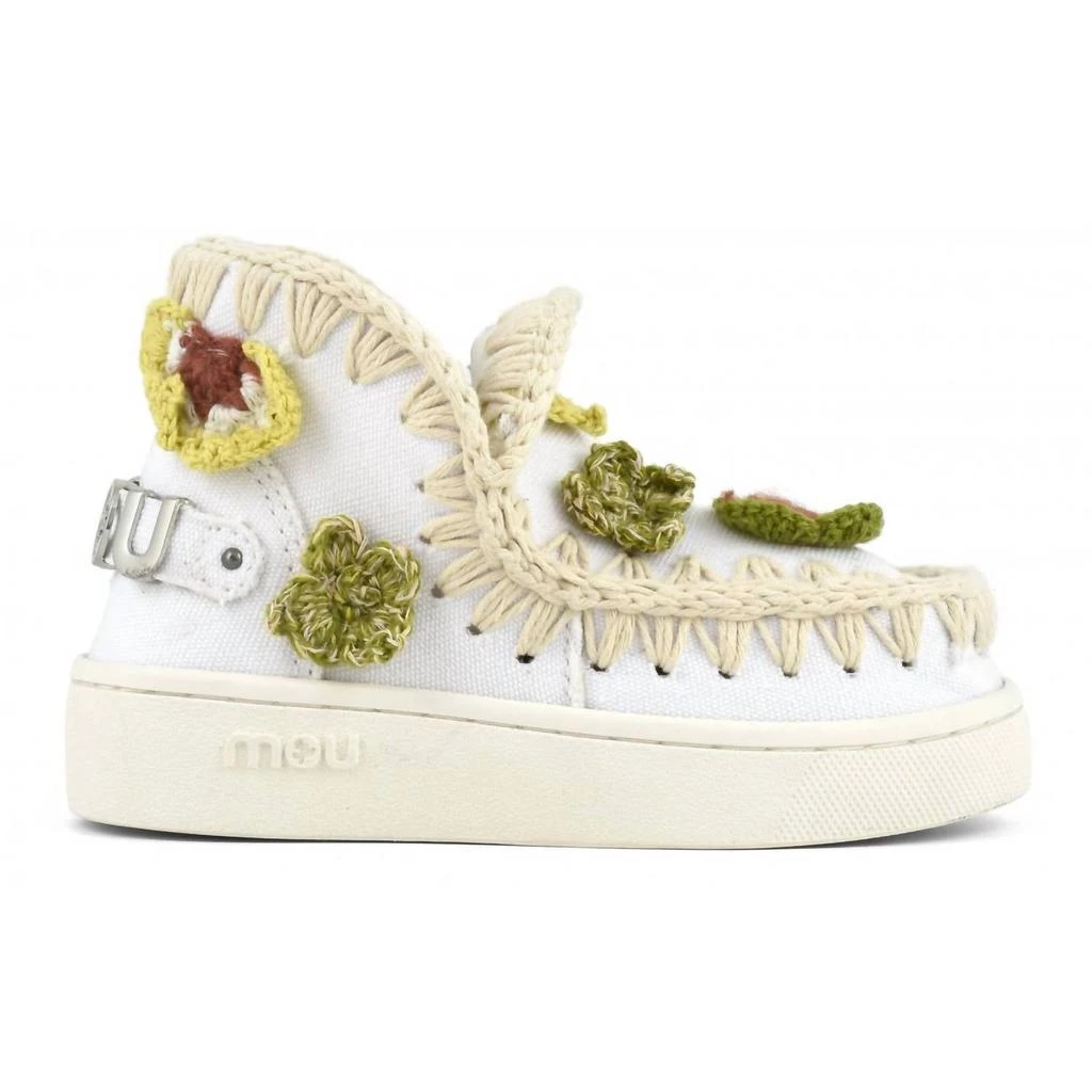 Mou Mou - KIDS SUMMER ESKIMO SNEAKER WITH CROCHET BUTTERFLIES 1