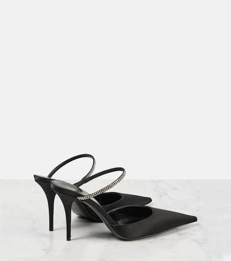 Yves Saint Laurent Barbara 90 embellished satin mules 2