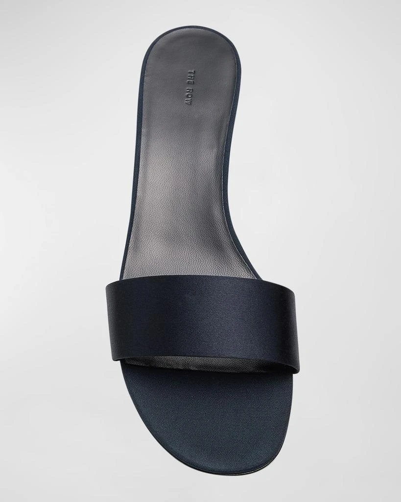 The Row Silk Kitten-Heel Slide Sandals 4