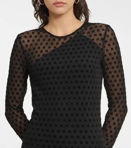 ROTATE Birger Christensen Isadora logo mesh maxi dress 4