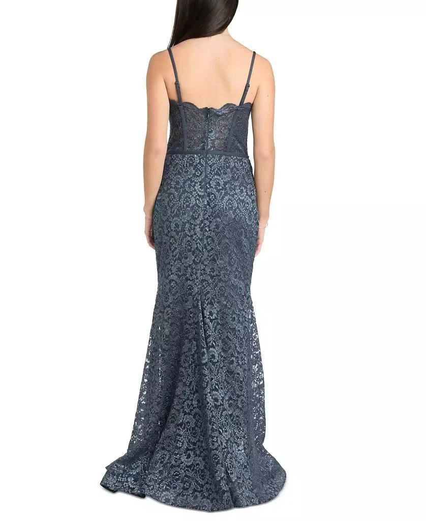 Morgan & Company Juniors' Glitter Lace Corset Gown 4