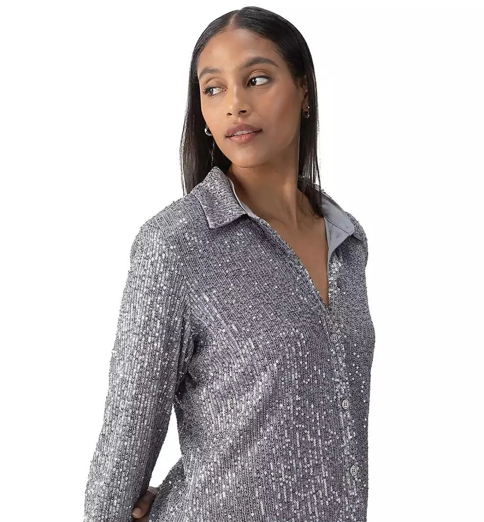 Sanctuary Women's Radiant Long-Sleeve Sequin Shirt 3