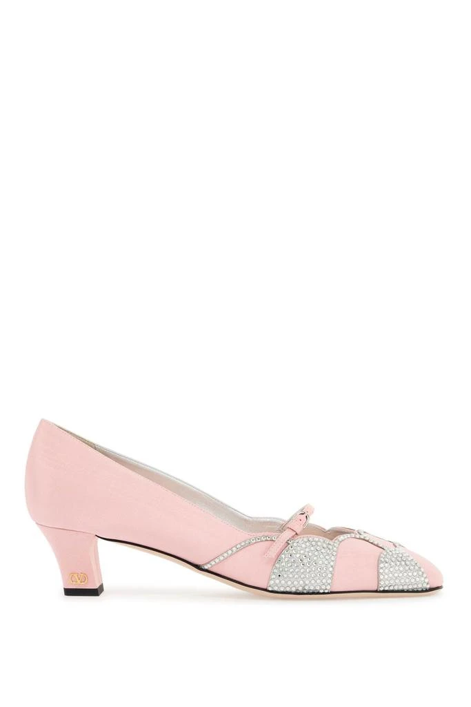 Valentino pink satin pumps with rhinestones 1