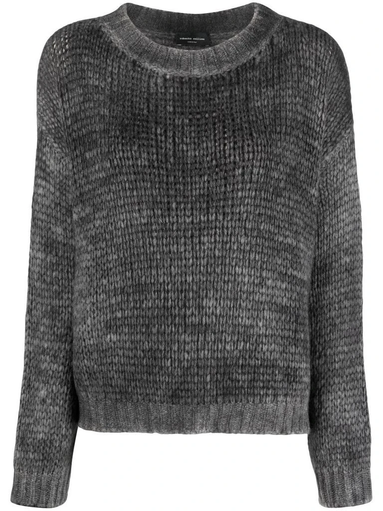 ROBERTO COLLINA faded-effect crew-neck sweater - women - - - Grey from Farfetch