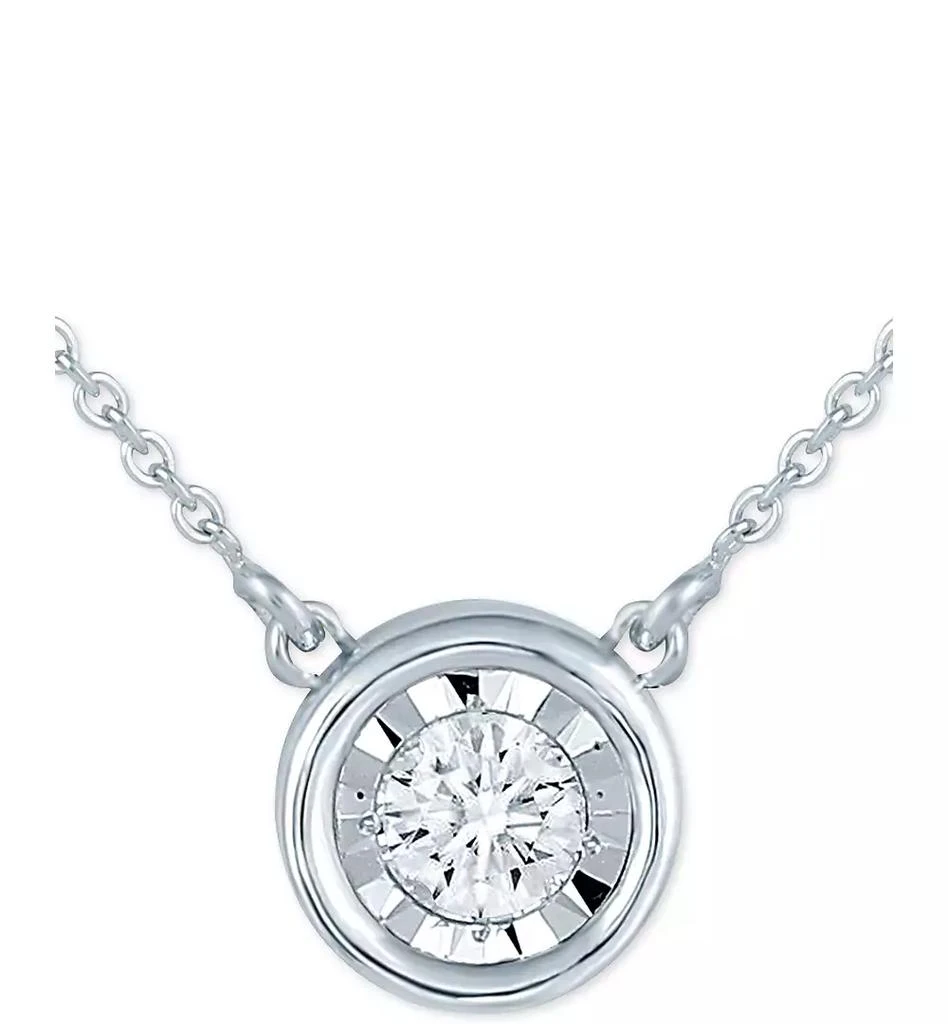 Diamond Bezel 18" Pendant Necklace (1/8 ct. t.w.)