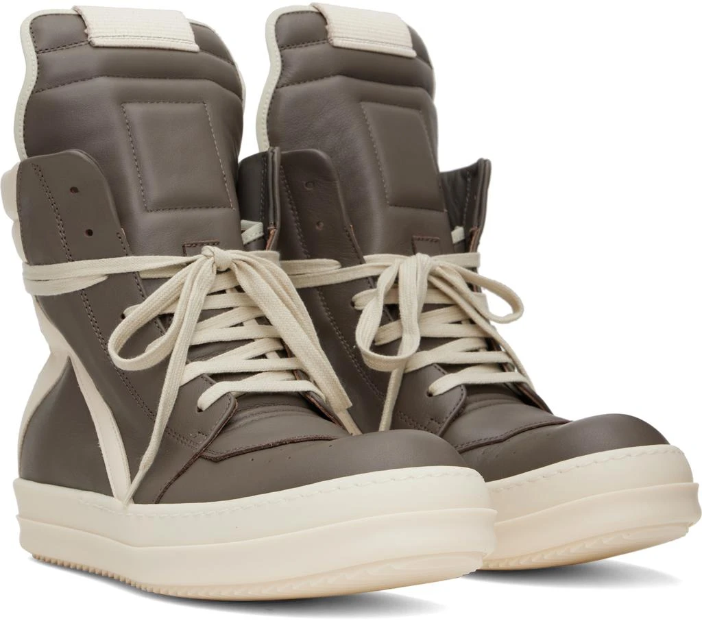 Rick Owens Gray & Off-White Hollywood Geobasket Sneakers 4