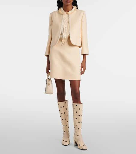 Valentino Equivoque 60 leather-trimmed knee-high boots 3