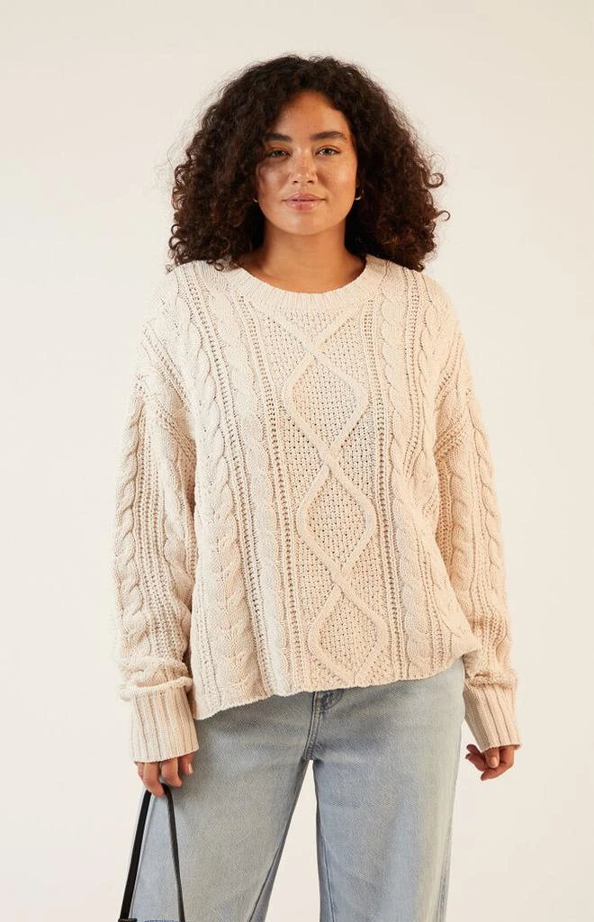 Shop Violet Cable Knit Boxy Sweater on Sale at BeyondStyle – Get