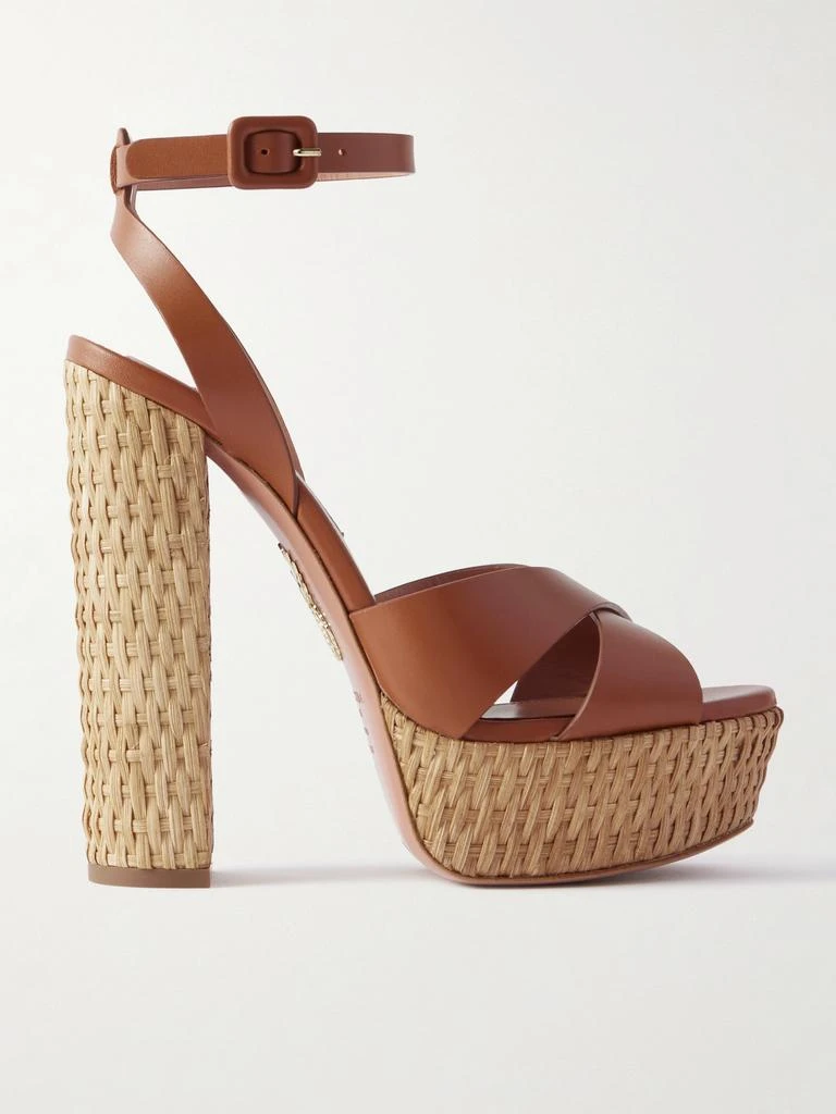 Aquazzura Sunseeker Plateau 140 皮革防水台凉鞋  - IT39 1