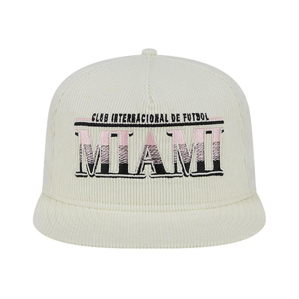 New Era Men's White Inter Miami CF Throwback Corduroy Golfer Adjustable Hat