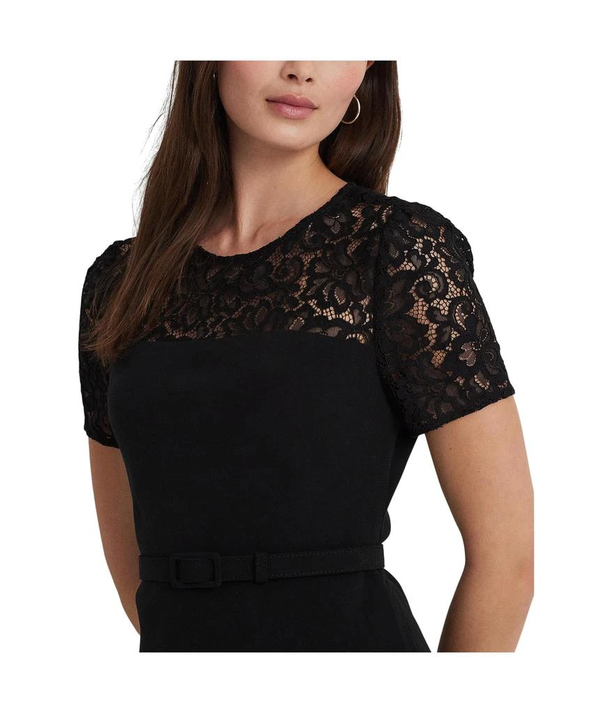 Ralph Lauren Lace-Trim Georgette Cocktail Dress 3