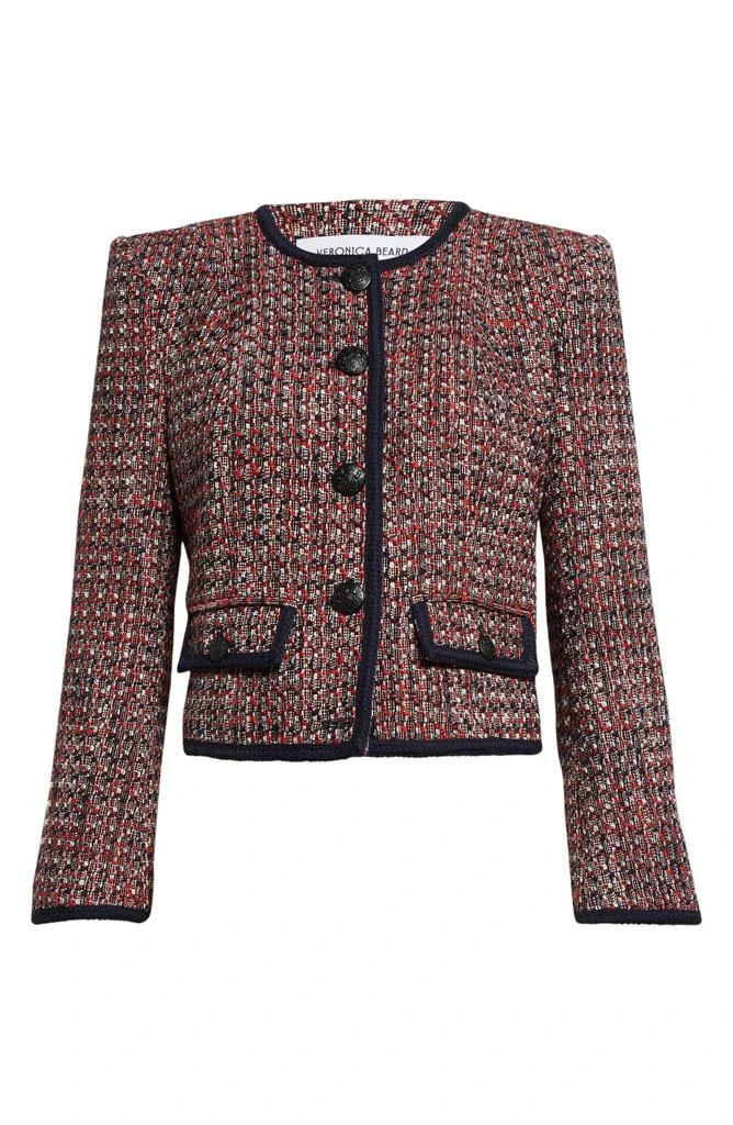 VERONICA BEARD Ceres Metallic Cotton Blend Tweed Jacket 7