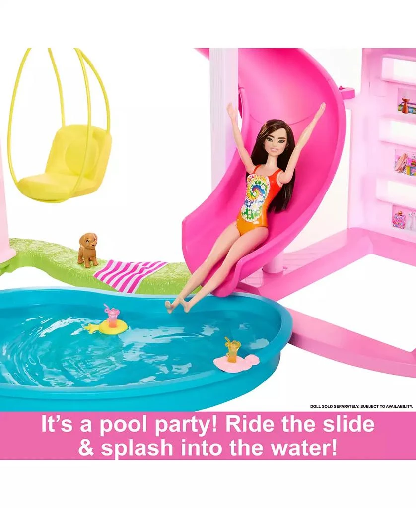 Barbie Dreamhouse, 75+ Pieces, Pool Party Doll House With 3 Story Slide 4