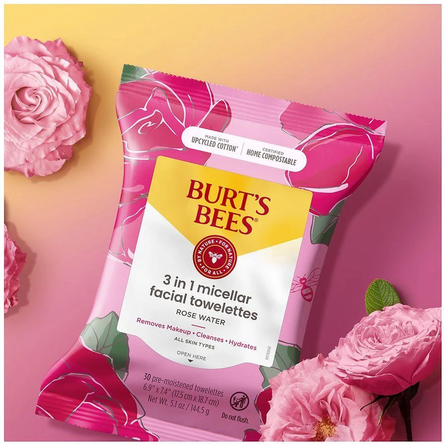 Burt's Bees Micellar Facial Towelettes Rose Water 8