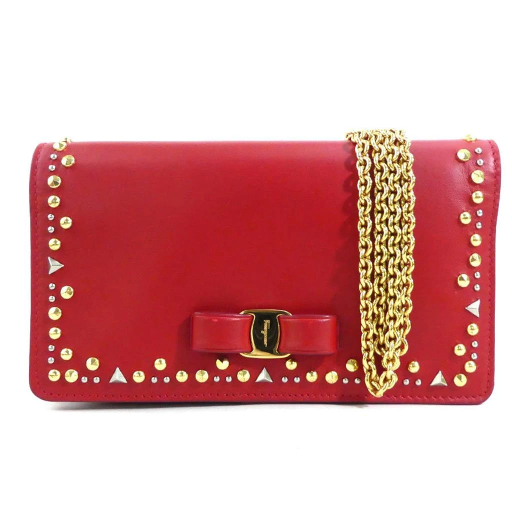 Salvatore Ferragamo Leather Chain/Shoulder Wallet (Pre-Owned)