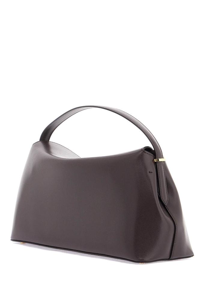 Totême t-lock brown structured calfskin handbag with shoulder strap