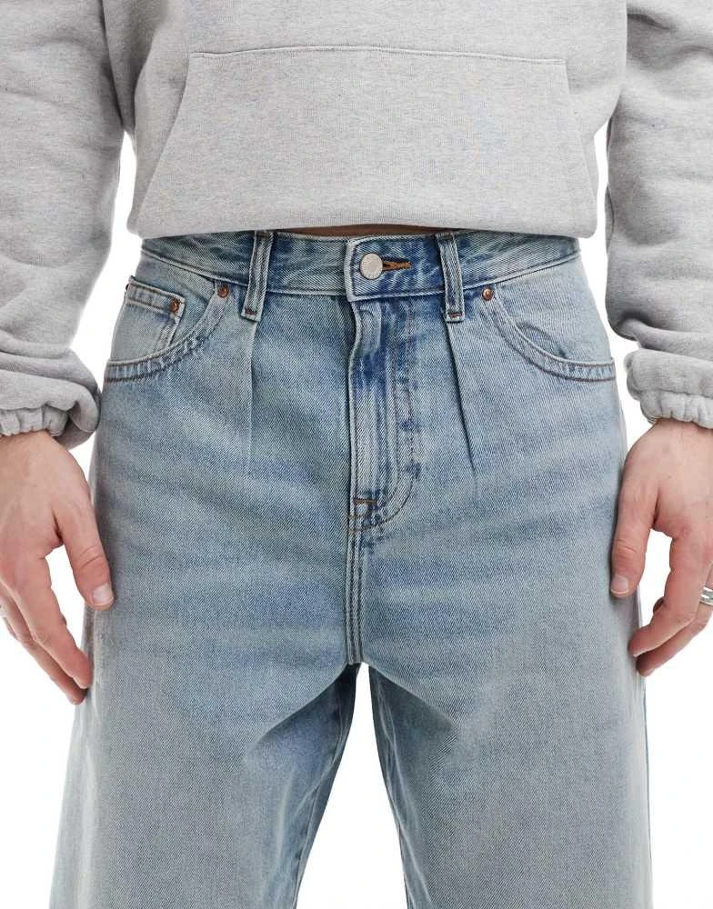ASOS ASOS DESIGN barrel fit jeans in light wash blue 4
