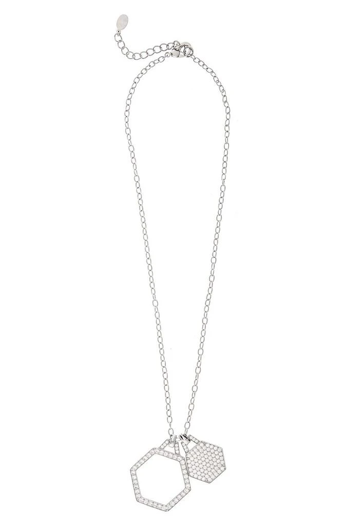 Rivka Friedman White Rhodium Crystal Pendant Necklace 1