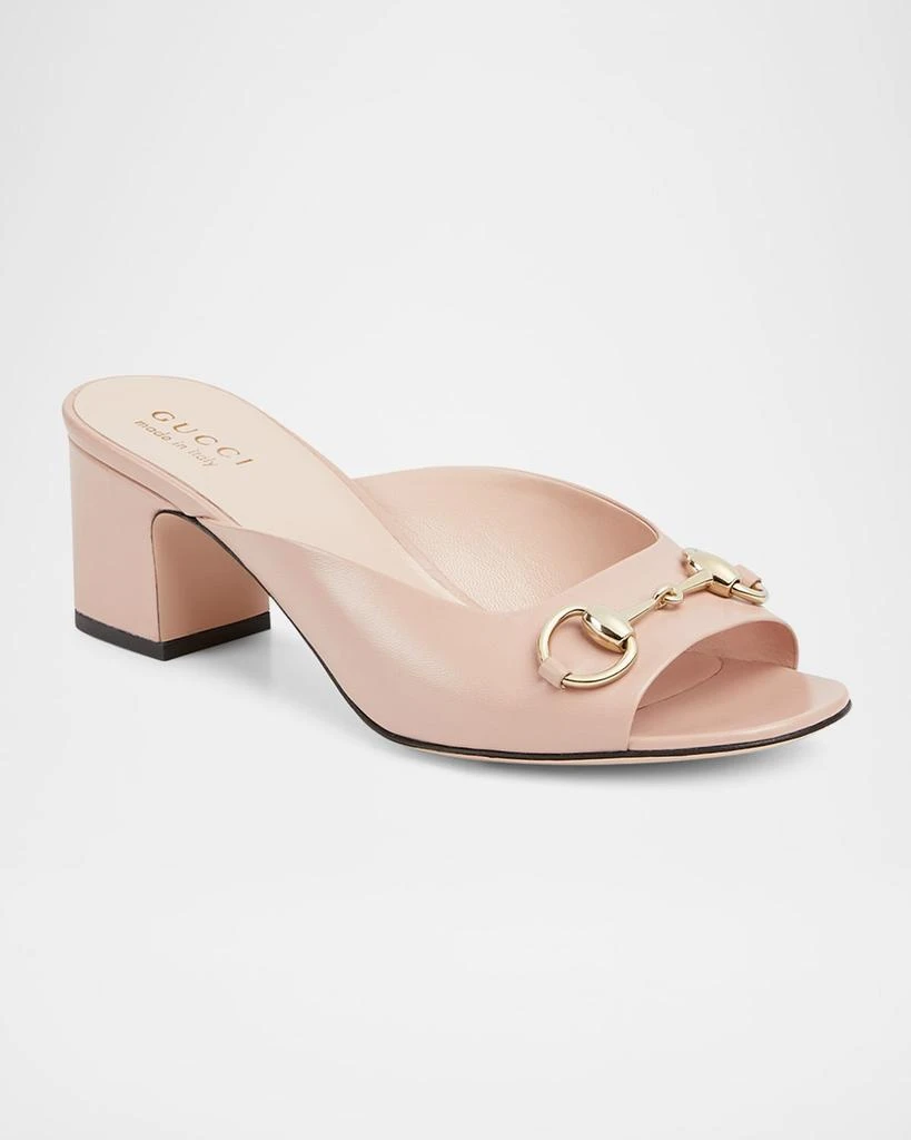 Gucci Lady Horsebit Leather Mule Sandals 2