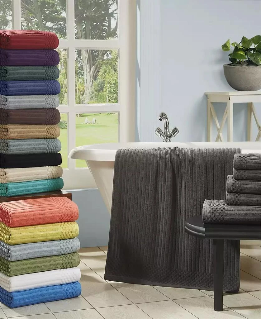 Superior Soho Checkered Border Cotton Ribbed Textured Ultra-Absorbent Towel 4