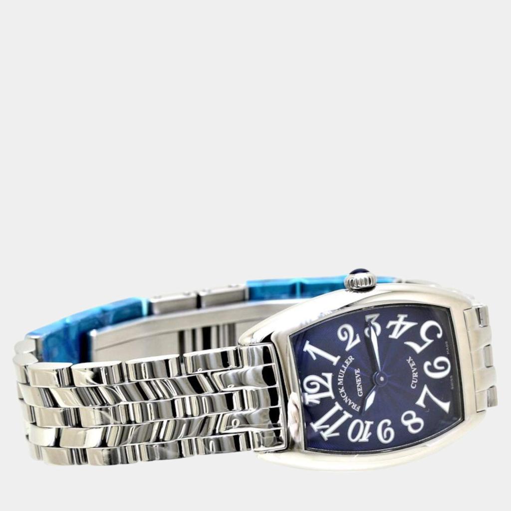 Franck Muller Franck Muller Blue Stainless Steel Cintree Curvex 1752QZ AC Quartz Women's Wristwatch 25 mm
