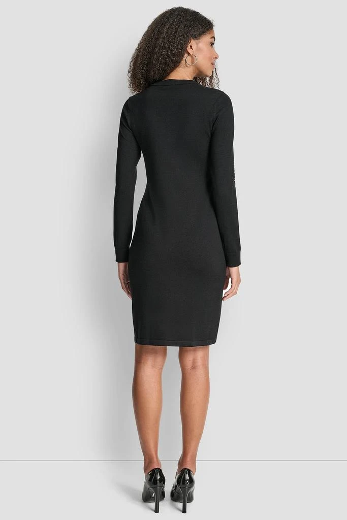 DKNY LONG SLEEVE KNIT LOGO DRESS - Free Shipping - BeyondStyle