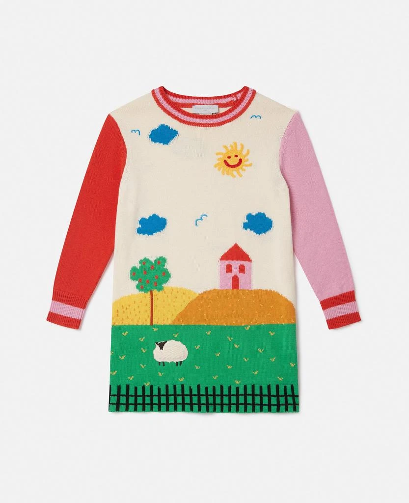 Stella McCartney Stella McCartney - Farmyard Graphic Knitted Dress, Woman, Multicolour, Size: 10 1