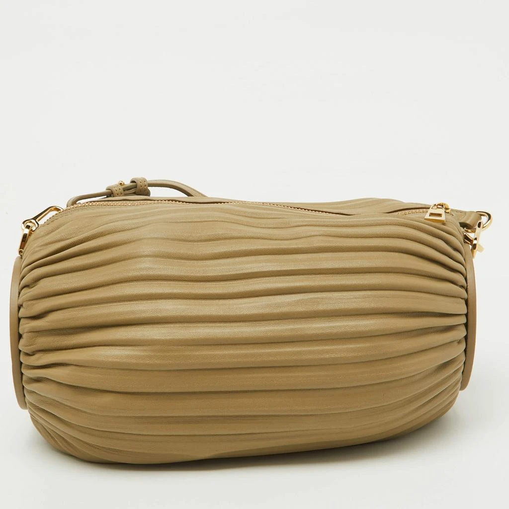 Loewe Loewe Clay Green Pleated Leather Bracelet Pouch Shoulder Bag 4