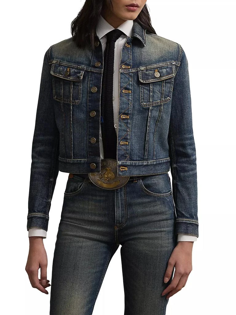 Ralph Lauren Rigby Cropped Denim Trucker Jacket 3