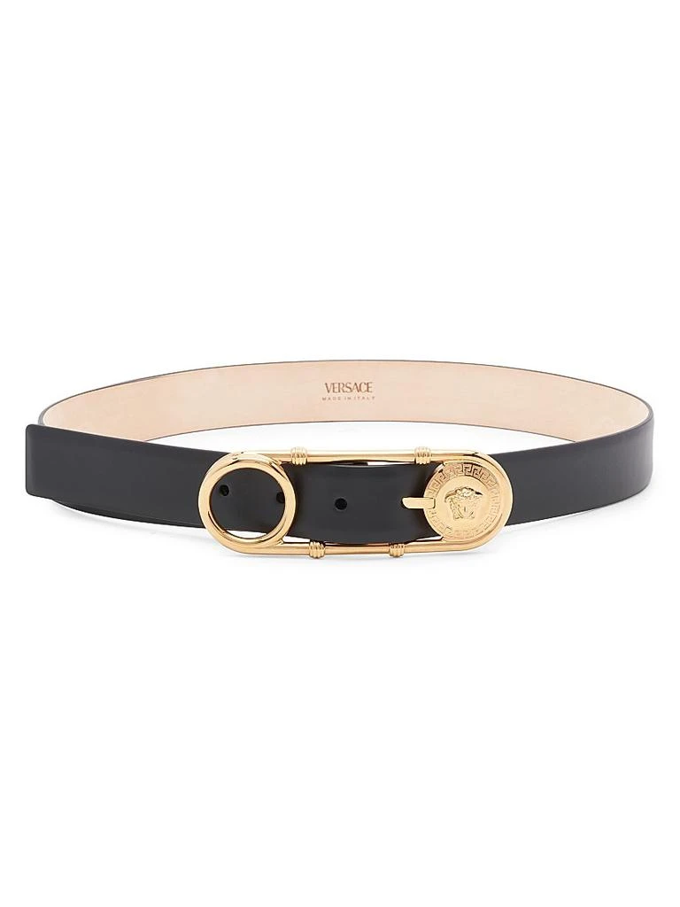 Versace Medusa Safety Pin Leather Belt 1