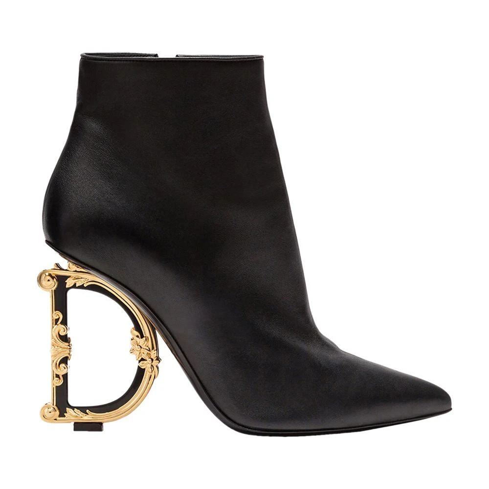 Dolce & Gabbana Nappa leather ankle boots with baroque DG detail 6